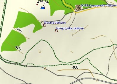 Konprusy - mapa Topo 2011