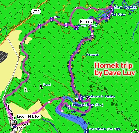 Hornek - mapa vletu