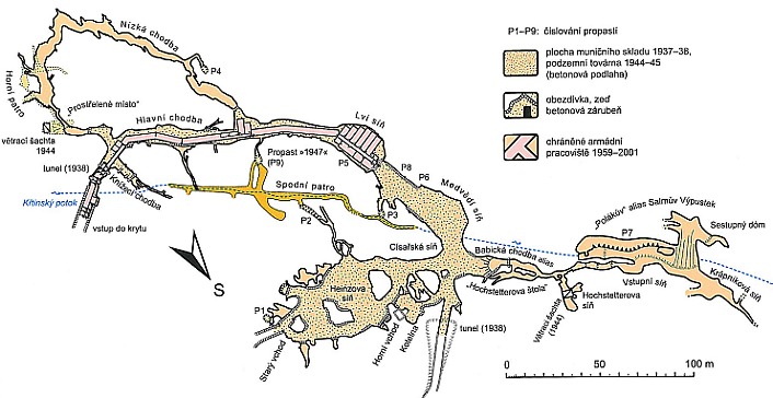 Jeskyn Vpustek - mapa